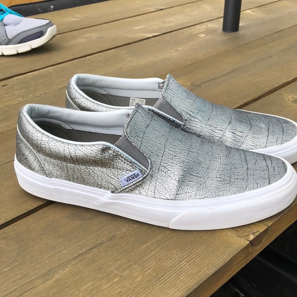 vans metallic snake slip on